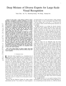 Deep Mixture of Diverse Experts for Large-Scale Visual Recognition