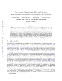 Compressed Factorization: Fast and Accurate Low-Rank Factorization of
  Compressively-Sensed Data
