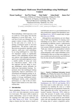 Beyond Bilingual: Multi-sense Word Embeddings using Multilingual Context