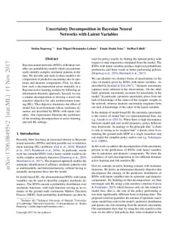 Uncertainty Decomposition in Bayesian Neural Networks with Latent
  Variables