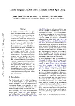 Natural Language Does Not Emerge Ñaturally' in Multi-Agent Dialog