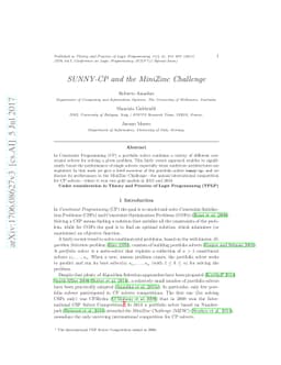 SUNNY-CP and the MiniZinc Challenge