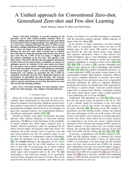 A Unified approach for Conventional Zero-shot, Generalized Zero-shot and
  Few-shot Learning