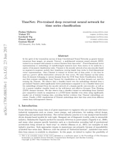 TimeNet: Pre-trained deep recurrent neural network for time series
  classification
