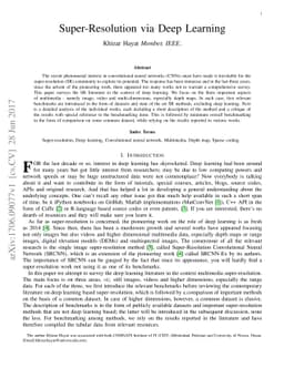 Super-Resolution via Deep Learning