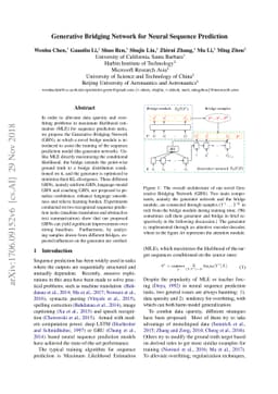 Generative Bridging Network in Neural Sequence Prediction