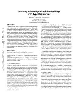 Learning Knowledge Graph Embeddings with Type Regularizer