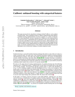 CatBoost: unbiased boosting with categorical features