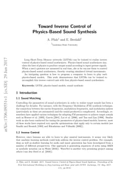 Toward Inverse Control of Physics-Based Sound Synthesis