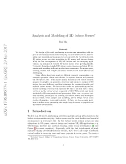 Analysis and Modeling of 3D Indoor Scenes