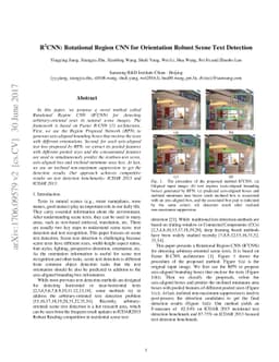 R2CNN: Rotational Region CNN for Orientation Robust Scene Text Detection