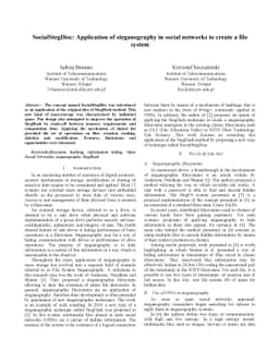 SocialStegDisc: Application of steganography in social networks to
  create a file system
