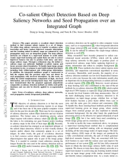 Co-salient Object Detection Based on Deep Saliency Networks and Seed
  Propagation over an Integrated Graph