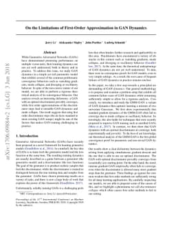 On the Limitations of First-Order Approximation in GAN Dynamics