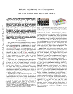 Efficient, High-Quality Stack Rearrangement