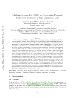 Collaborative-controlled LASSO for Constructing Propensity Score-based
  Estimators in High-Dimensional Data