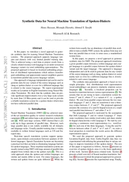 Synthetic Data for Neural Machine Translation of Spoken-Dialects