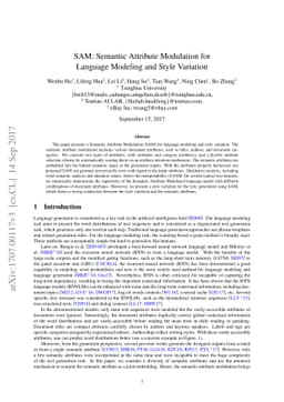 SAM: Semantic Attribute Modulation for Language Modeling and Style
  Variation