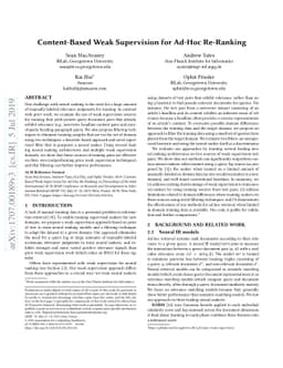 Content-Based Weak Supervision for Ad-Hoc Re-Ranking