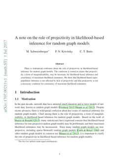 A note on the role of projectivity in likelihood-based inference for
  random graph models