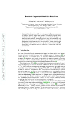 Location Dependent Dirichlet Processes