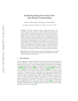 Evaluating Ising Processing Units with Integer Programming