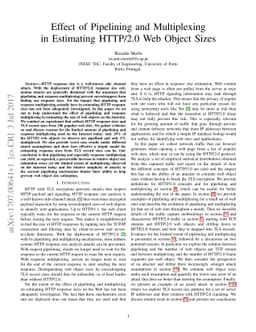 Effect of Pipelining and Multiplexing in Estimating HTTP/2.0 Web Object
  Sizes