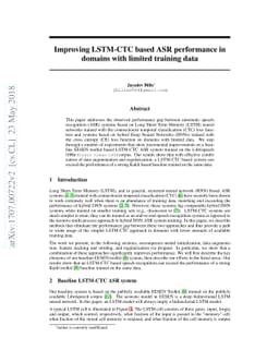 Improving LSTM-CTC based ASR performance in domains with limited
  training data