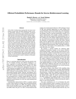 Efficient Probabilistic Performance Bounds for Inverse Reinforcement
  Learning