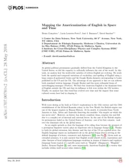 Mapping the Americanization of English in Space and Time