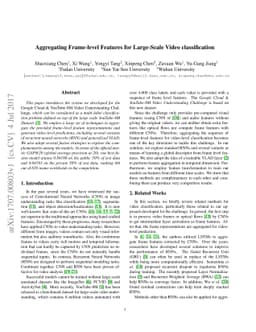 Aggregating Frame-level Features for Large-Scale Video Classification