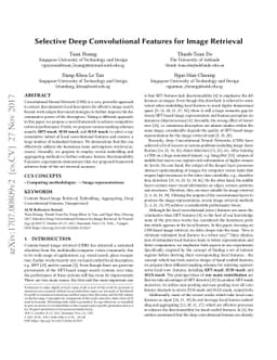 Selective Deep Convolutional Features for Image Retrieval