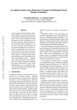 An empirical study on the effectiveness of images in Multimodal Neural
  Machine Translation