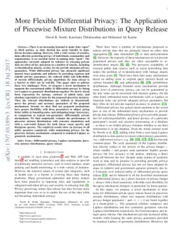 More Flexible Differential Privacy: The Application of Piecewise Mixture
  Distributions in Query Release
