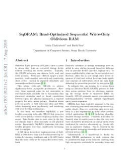 SqORAM: Read-Optimized Sequential Write-Only Oblivious RAM