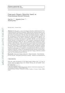 Copy-move Forgery Detection based on Convolutional Kernel Network