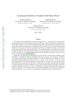 Learning Geometric Concepts with Nasty Noise