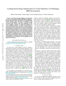 Learning-based Image Enhancement for Visual Odometry in Challenging HDR
  Environments