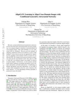 AlignGAN: Learning to Align Cross-Domain Images with Conditional
  Generative Adversarial Networks