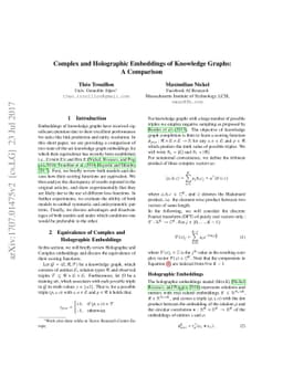 Complex and Holographic Embeddings of Knowledge Graphs: A Comparison