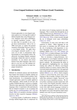 Cross-Lingual Sentiment Analysis Without (Good) Translation
