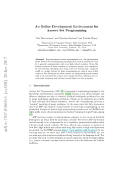 An Online Development Environment for Answer Set Programming