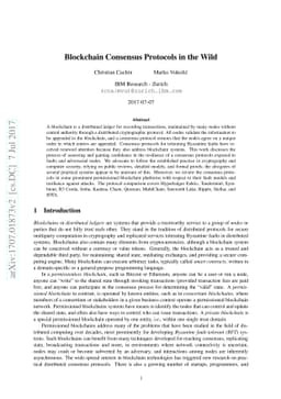 Blockchain Consensus Protocols in the Wild