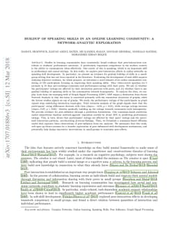Buildup of Speaking Skills in an Online Learning Community: A
  Network-Analytic Exploration