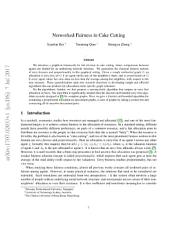 Networked Fairness in Cake Cutting