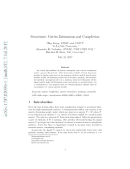 Structured Matrix Estimation and Completion