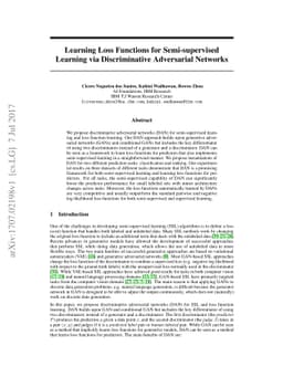 Learning Loss Functions for Semi-supervised Learning via Discriminative
  Adversarial Networks