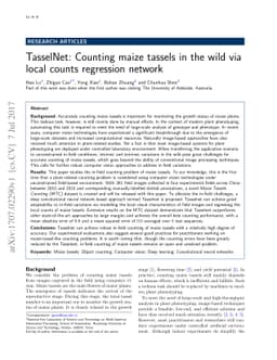 TasselNet: Counting maize tassels in the wild via local counts
  regression network