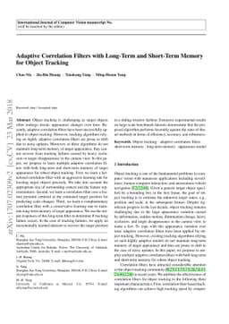 Adaptive Correlation Filters with Long-Term and Short-Term Memory for
  Object Tracking
