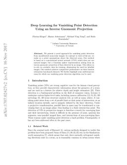 Deep Learning for Vanishing Point Detection Using an Inverse Gnomonic
  Projection